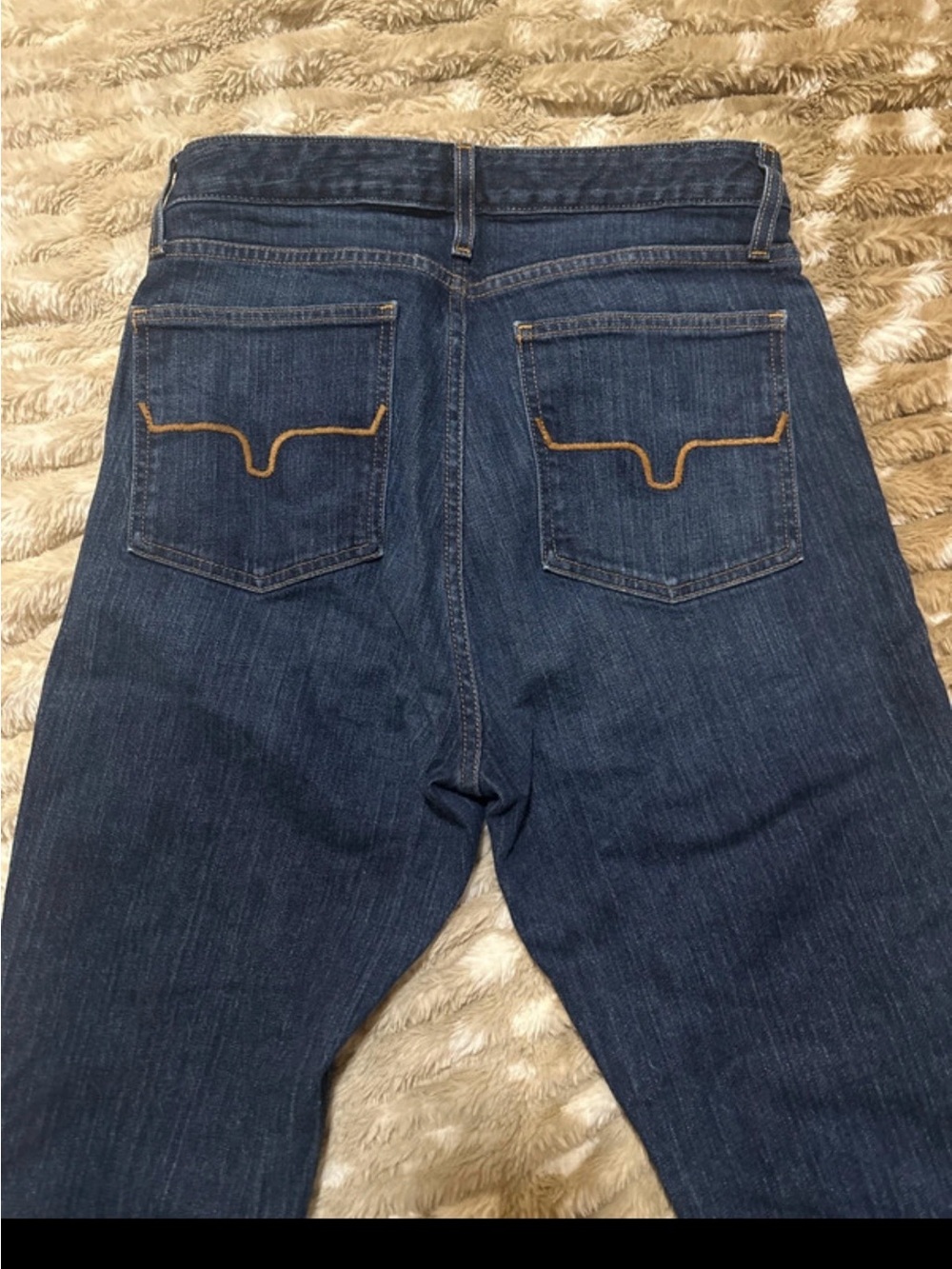 Kimes Ranch Dark Blue Straight Denim Jeans with Contrast Stitching - Picture 2 of 6